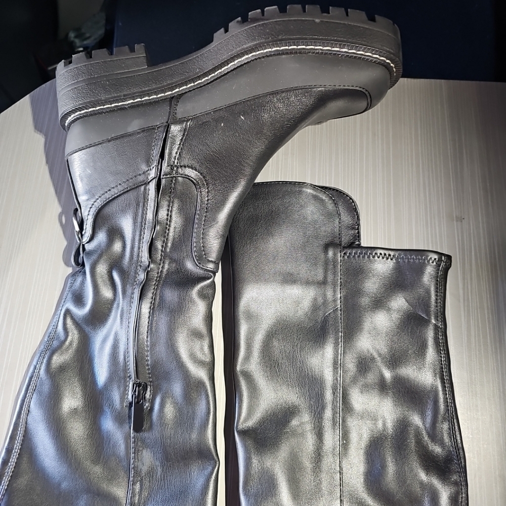 Sam Edelman Lerue Over-The-Knee Boots, Black‎ Faux Leather, Women's 7M NWOT - Picture 5 of 14
